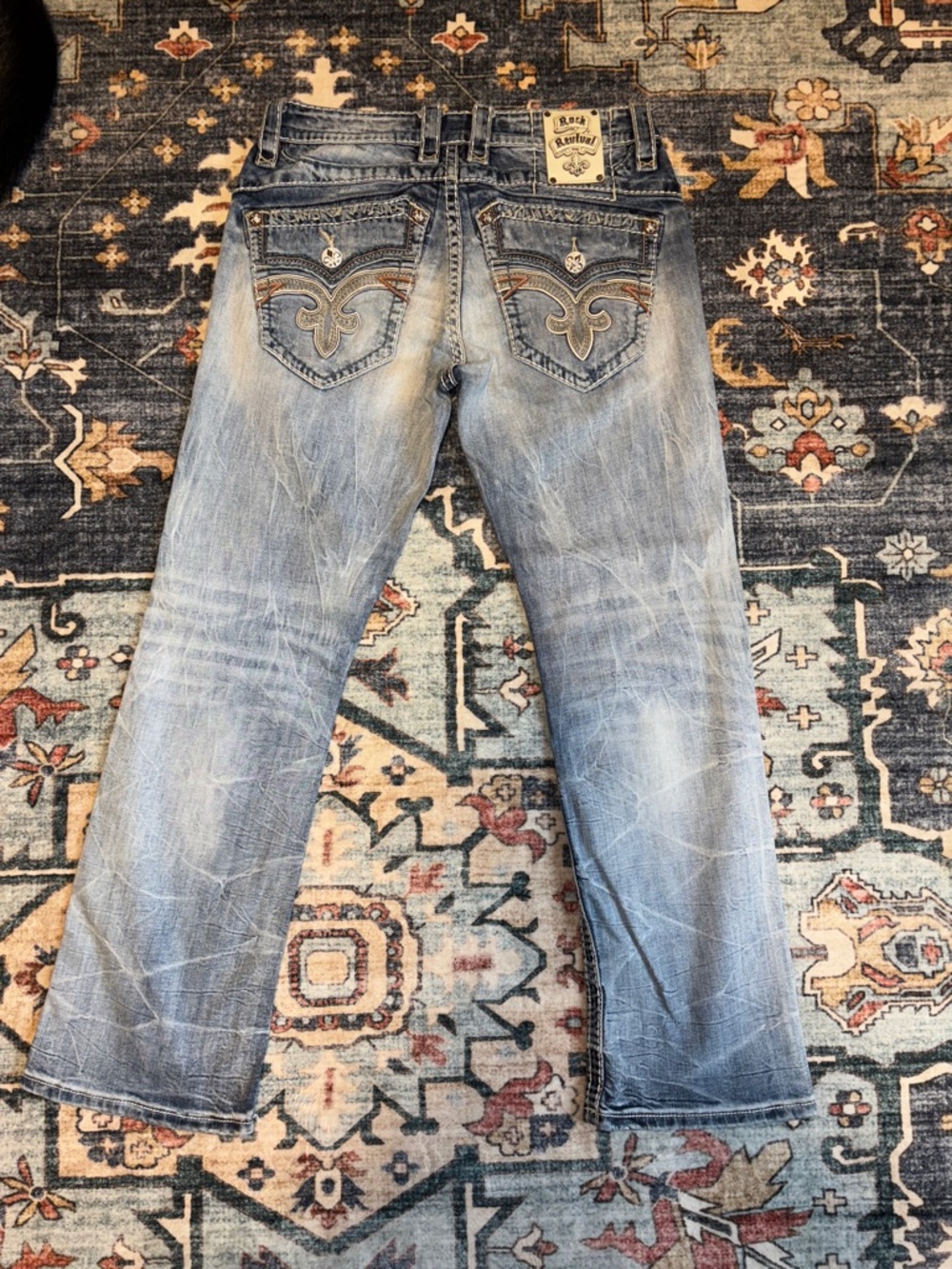 Mens Rock Revival Bootcut Jeans